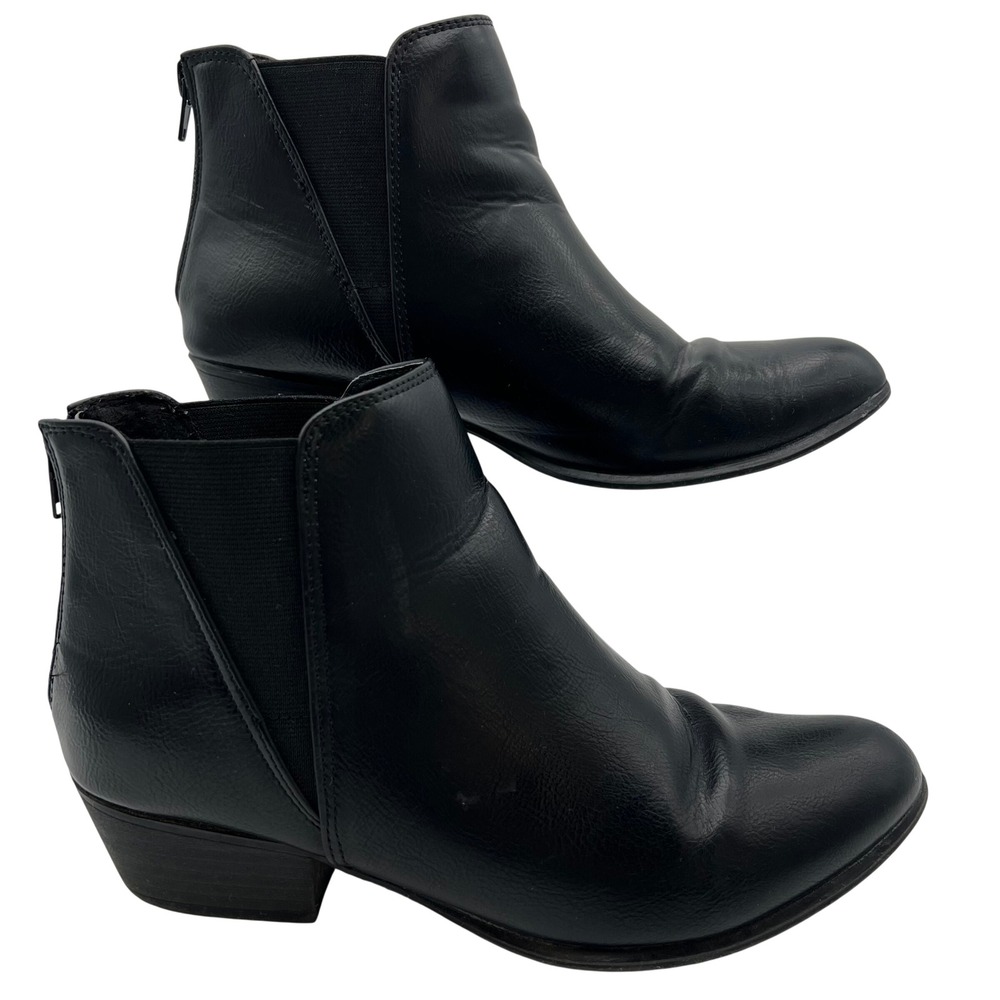 Esprit Tiffany Ankle Boots Womens 8M Faux Leather Back Zip Block‎ Heel Bootie